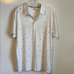 Puma Golf White Polo With Golf Balls and Tees Print Size Small